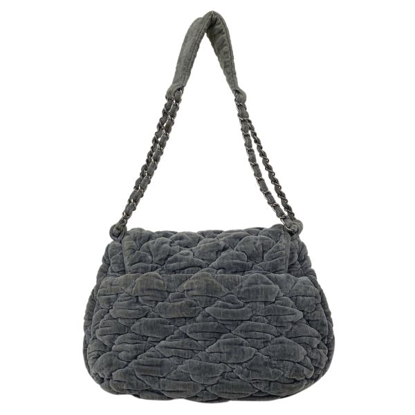 1000073247196 13 Chanel Coco Mark Chain Shoulder Bag Gathered Matelasse Handbag Shoulder Bag Suede Gray