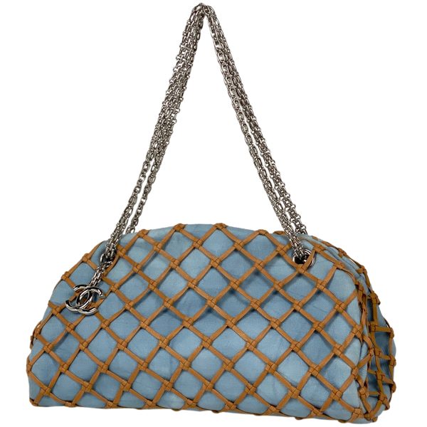 1000073247202 11 Chanel Coco Mark Chain Shoulder Bag Braided Handbag Handbag Denim Light Blue