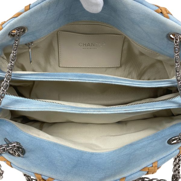 1000073247202 22 Chanel Coco Mark Chain Shoulder Bag Braided Handbag Handbag Denim Light Blue