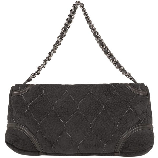 1000073247226 13 Chanel Coco Mark Chain One Shoulder Shoulder Bag Fabric Gray