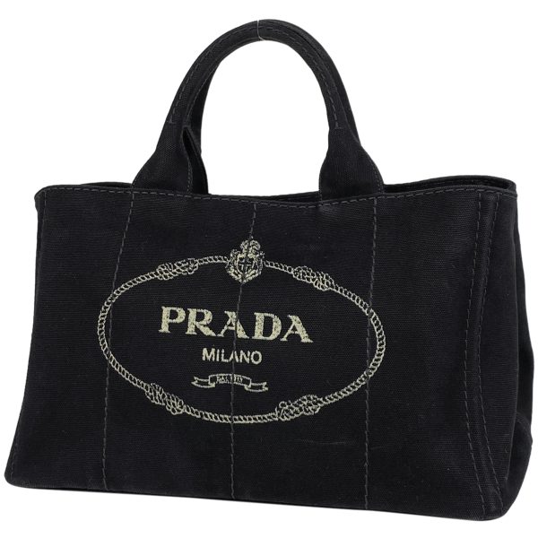 1000073257430 11 Prada Canapa 2WAY Canvas Tote Shoulder Bag Black