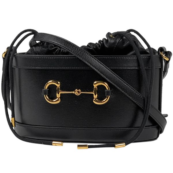 1000073415212 11 Gucci Horsebit Bucket Shoulder Bag Leather Black