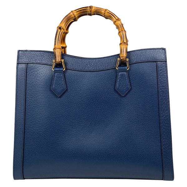 1000073415229 13 Gucci Diana Medium Tote Bag Bamboo Double G Leather Blue