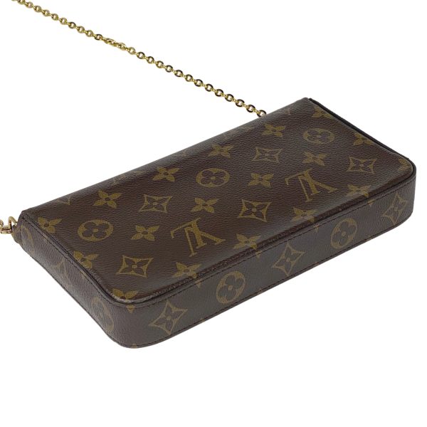 1000073415946 12 Louis Vuitton Pochette F√©licie Chain Wallet Shoulder Bag Monogram Brown