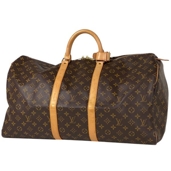 1000075166228 11 Louis Vuitton Keepall 55 Travel Boston Bag Monogram Brown