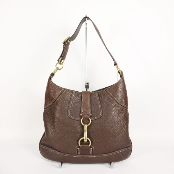 10001020 1 Coach Leather One Shoulder Shoulder Bag Brown