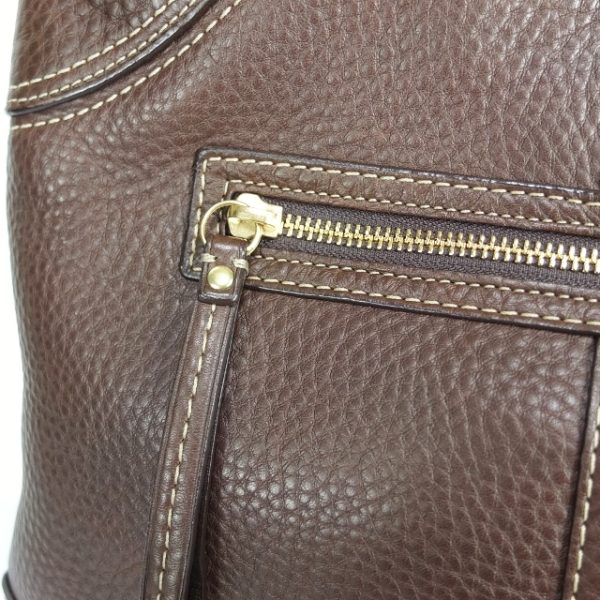 10001020 7 Coach Leather One Shoulder Shoulder Bag Brown