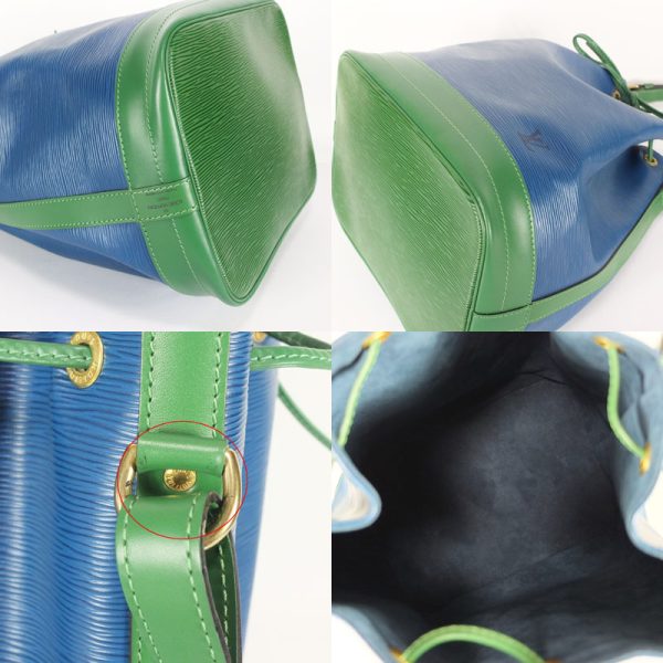 10001921 7 Louis Vuitton Noe Epi Bicolor Blue Green Leather Shoulder Bag