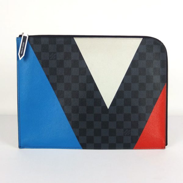 10002380 1 Louis Vuitton Pochette Jour Americas Cup Damier Cobalt Clutch Bag