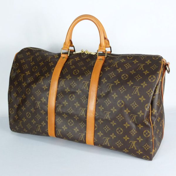 10003384 2 Louis Vuitton Keepall Bandouliere Monogram Boston Bag Brown