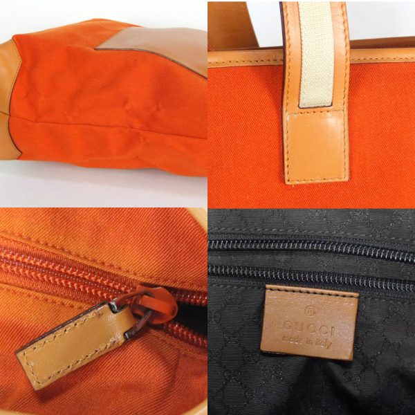 10003402 10 Gucci Canvas Orange Leather Semi Shoulder Bag