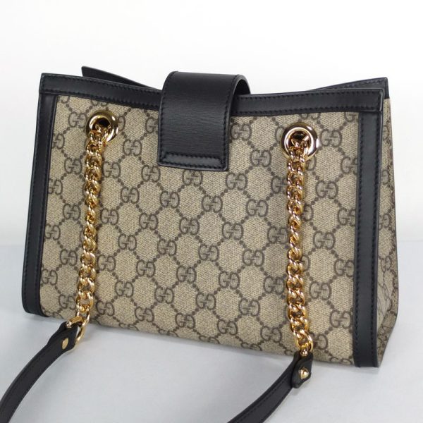 10003497 2 Gucci Padlock GG Supreme Black Beige Gold Hardware Shoulder Bag