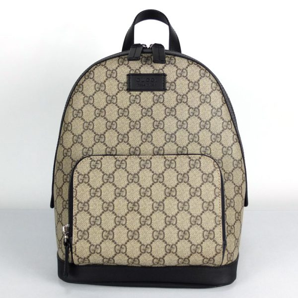 10003663 1 Gucci GG Supreme Canvas Small Backpack Beige Black