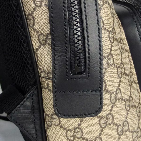 10003663 4 Gucci GG Supreme Canvas Small Backpack Beige Black