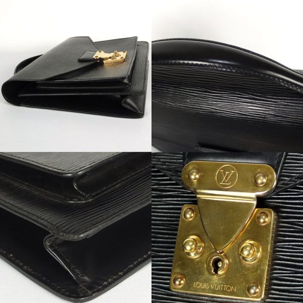 10003691 7 Louis Vuitton Monceau Epi Noir Black Gold Hardware Handbag