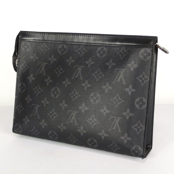 10003845 2 LOUIS VUITTON Pochette Voyage MM Clutch Bag Black