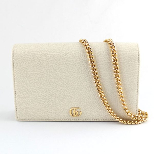 10004515 1 Gucci GG Marmont Mini Chain Bag Ivory Gold Hardware Clutch Bag