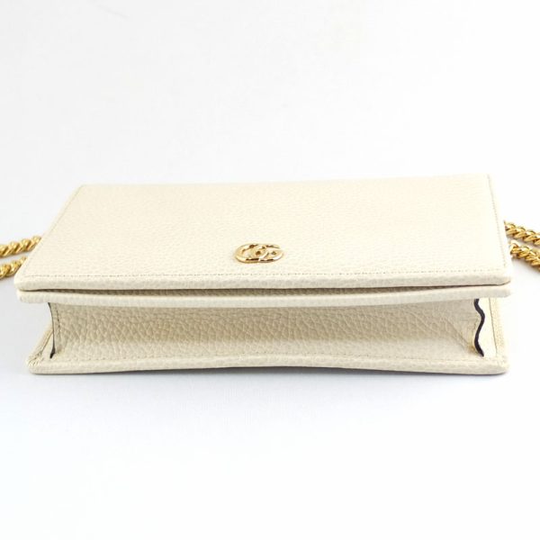 10004515 3 Gucci GG Marmont Mini Chain Bag Ivory Gold Hardware Clutch Bag