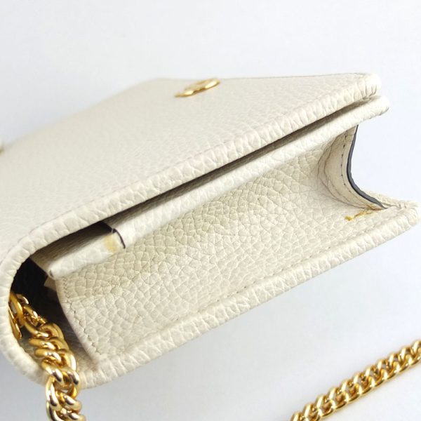 10004515 4 Gucci GG Marmont Mini Chain Bag Ivory Gold Hardware Clutch Bag