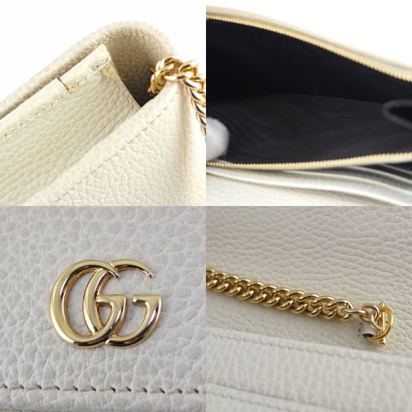 10004515 8 Gucci GG Marmont Mini Chain Bag Ivory Gold Hardware Clutch Bag