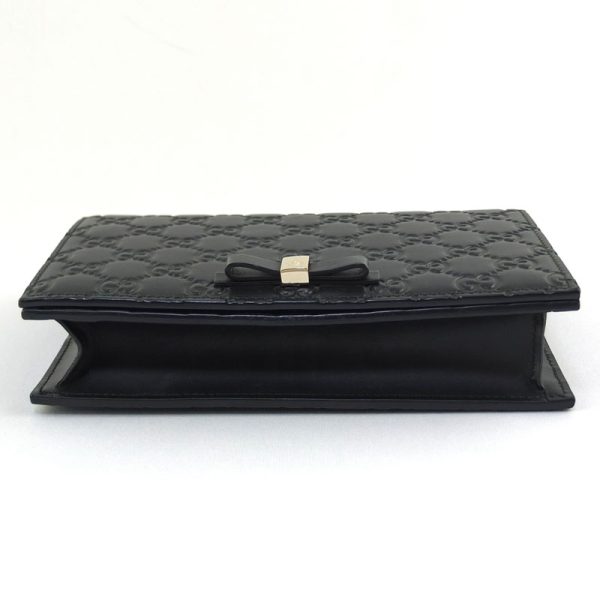 10004592 3 Gucci Chain Wallet Black Guccisima Shoulder Bag