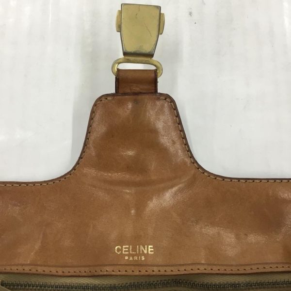 10104230 8 Celine Macadam Pattern Shoulder Bag Brown