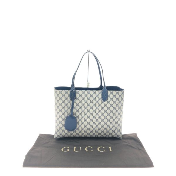 1013103349722 1 Gucci Womens GG Supreme Reversible Tote Bag Navy