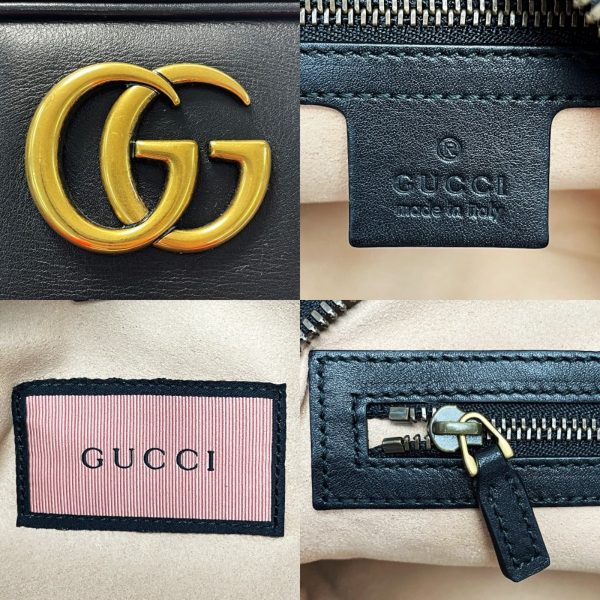 1017003946999 6 GUCCI GG Marmont Chain Shoulder Bag Leather Black