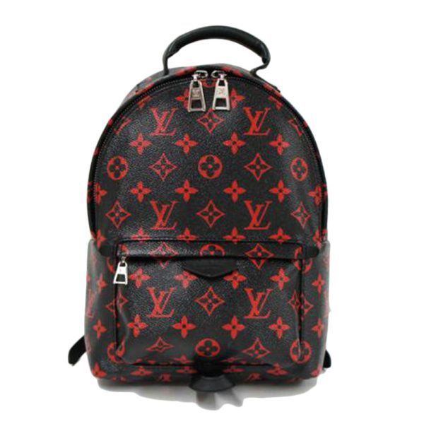 10223 1 Louis Vuitton Enfra Rouge PM Monogram Palm Spring Bag Black Red