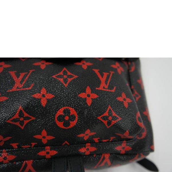 10223 7 Louis Vuitton Enfra Rouge PM Monogram Palm Spring Bag Black Red