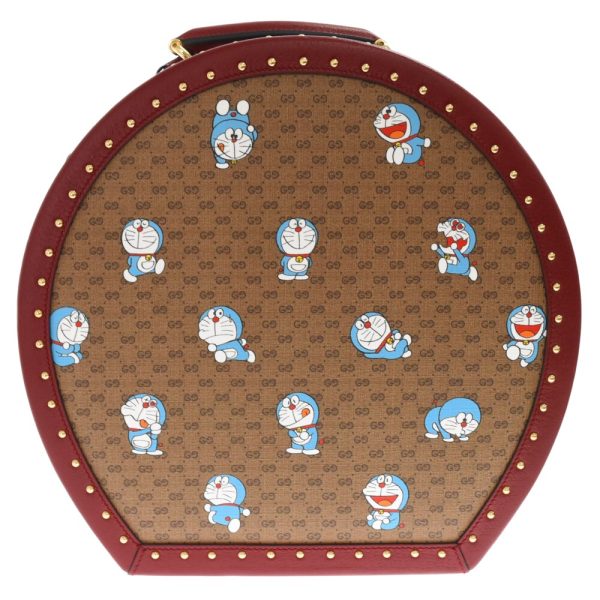 1023k020020 2 Gucci Doraemon Gg Supreme Hat Leather Case Bag Beige