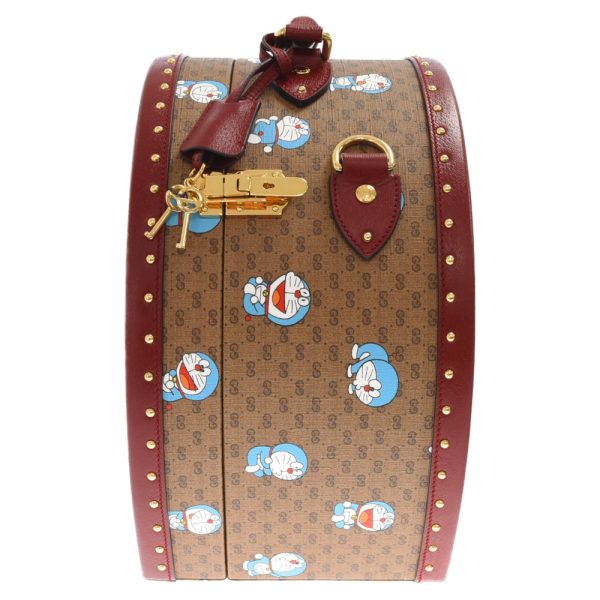 1023k020020 3 Gucci Doraemon Gg Supreme Hat Leather Case Bag Beige