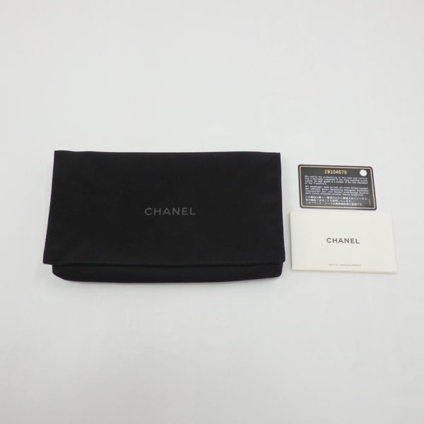 10254 7 Chanel Deauville Chain Wallet Black