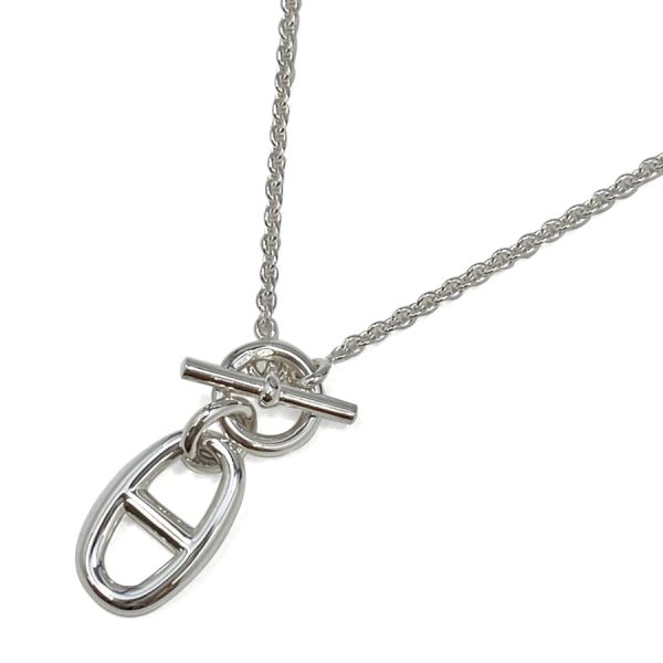 104141b00 01 Hermes Chaine d`Ancle Amulet Chain Charm Necklace Silver