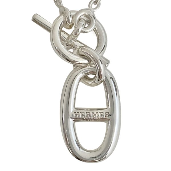 104141b00 03 Hermes Chaine d`Ancle Amulet Chain Charm Necklace Silver