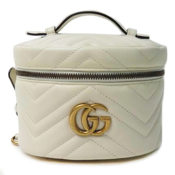 10418 1 Gucci GG Marmont Quilted Backpack White