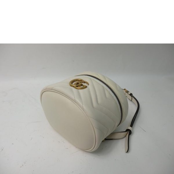 10418 3 Gucci GG Marmont Quilted Backpack White