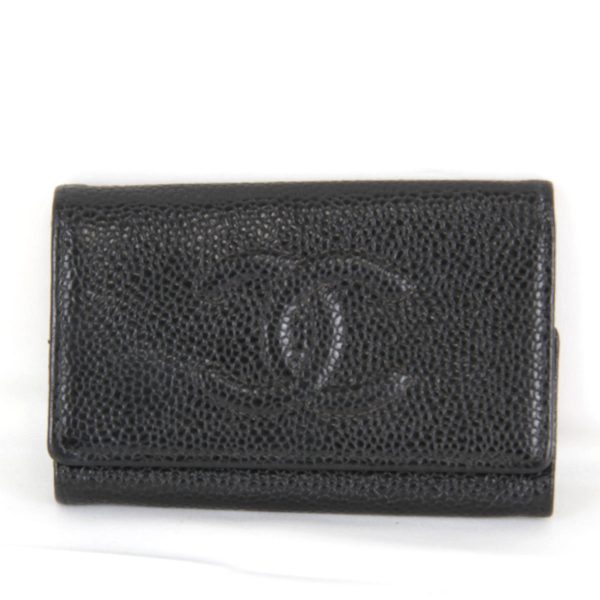 1044230805469t 1 Chanel Caviar Skin Key Case Black