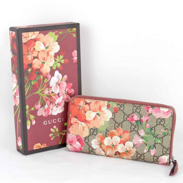 1045240308453t 10 Gucci GG Blooms Long Wallet GG Supreme Flower