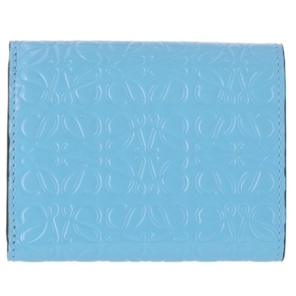 10910gs2600305145 2 Loewe Trifold Mini Wallet Embossed Anagram Blue