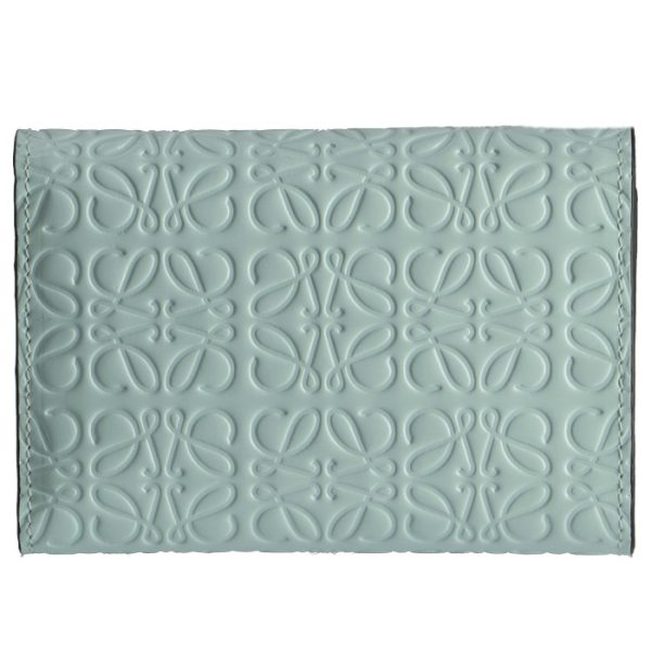 10910gs9700304329 2 Loewe Trifold Mini Wallet Embossed Anagram Mint Green