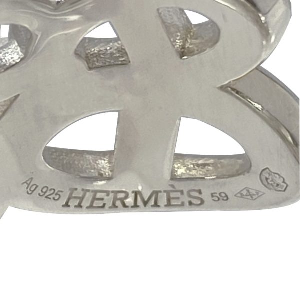 109506b59 2 01 Hermes Chaine D`ANCRE Enchainee GM Ring Silver