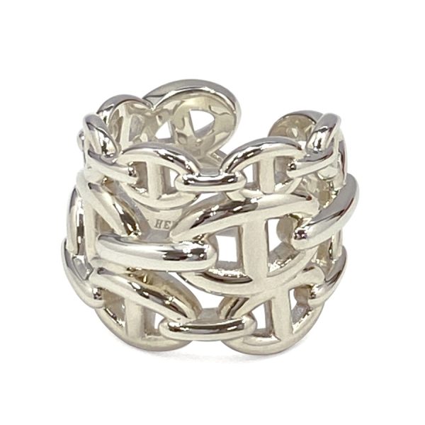 109506b 01 Hermes Chaine D`ANCRE Enchainee GM Ring Silver