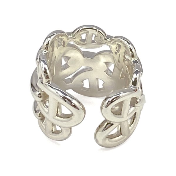 109506b 02 Hermes Chaine D`ANCRE Enchainee GM Ring Silver