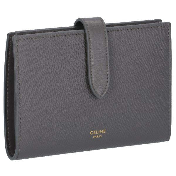 10b643bfp10dc Celine Bifold Medium Strap Wallet Gray