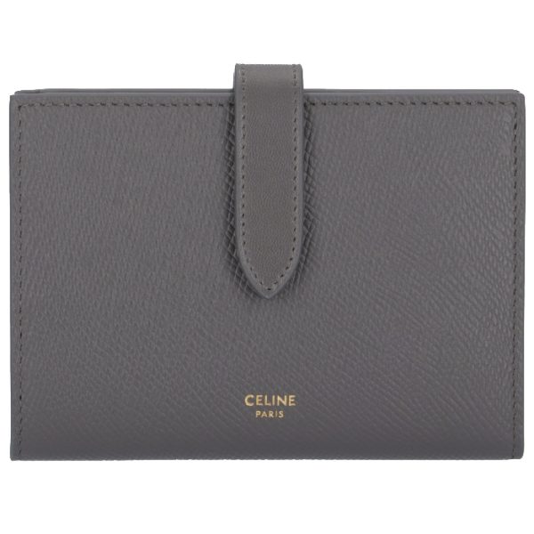 10b643bfp10dc 1 Celine Bifold Medium Strap Wallet Gray