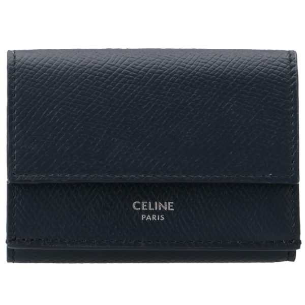 10e603bel07oc 1 Celine Trifold Mini Folded Wallet Navy