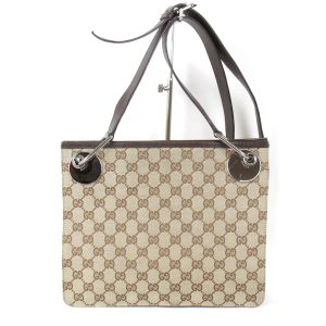 1105210405619i 1 Celine Tote Bag Shoulder Triomphe Pattern Beige Brown