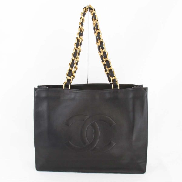 1106240107637t 1 Chanel Lambskin Tote Bag Black