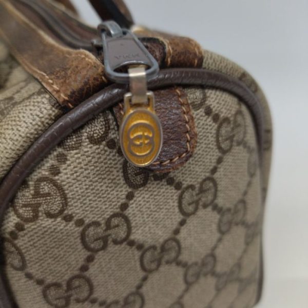 1128 5 3 Gucci Mini Boston Bag Sherry Line Vintage Brown